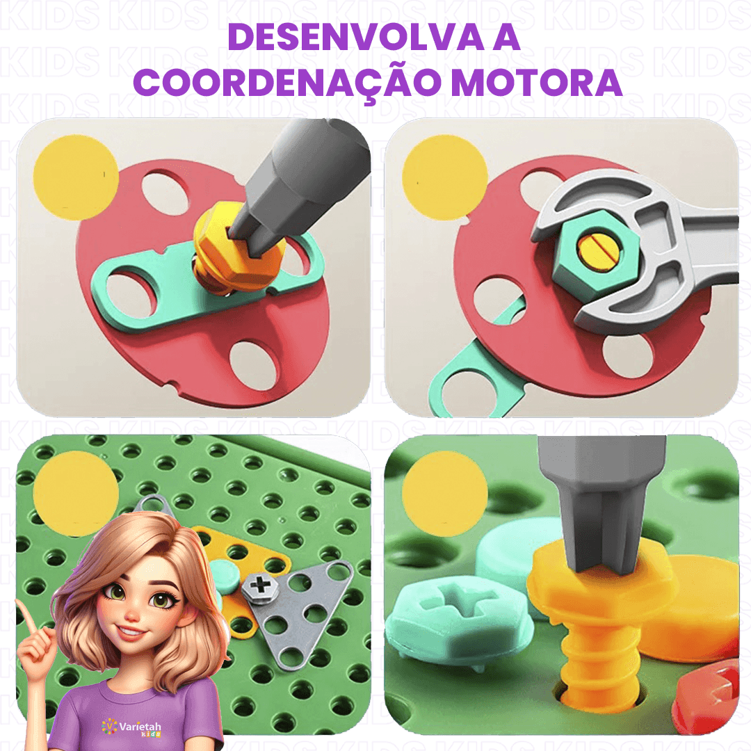 Maleta do Construtor Infantil 230 Peças + Parafusadeira | Varie™