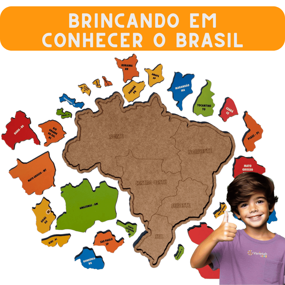 Mapa Montessori Quebra Cabeça Brasil | Varie™