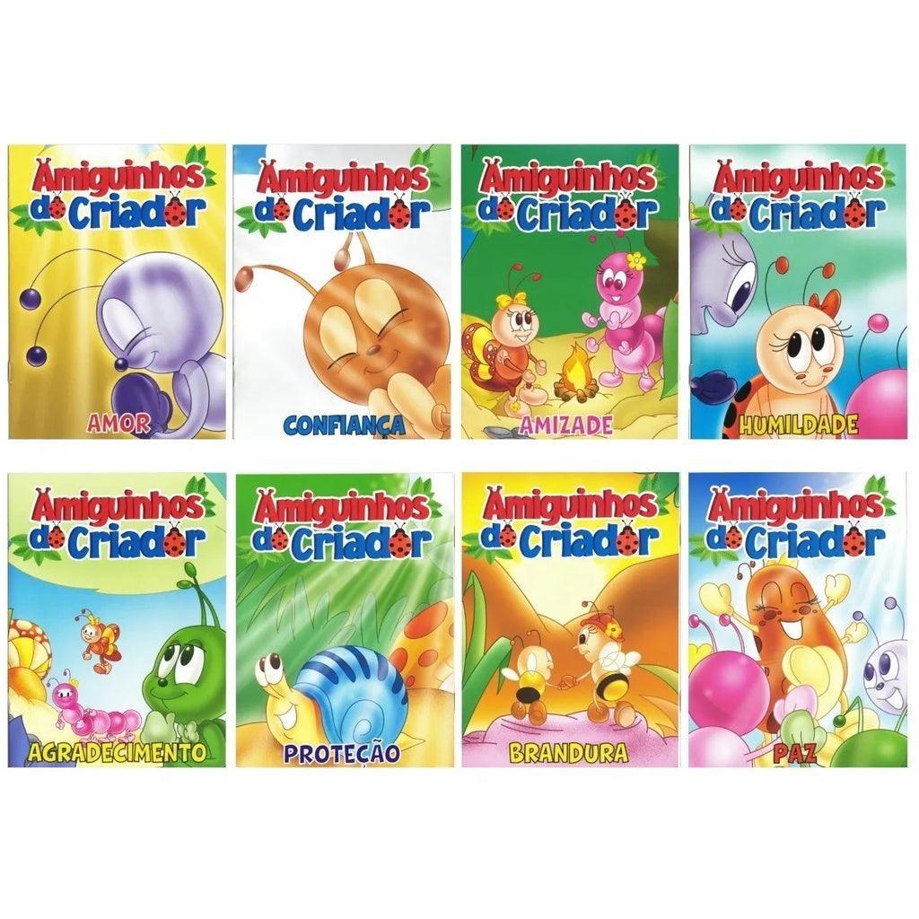 Kit Com 24 Livros Biblicos Infantil 16 Ler E 8 Pintar Colorir