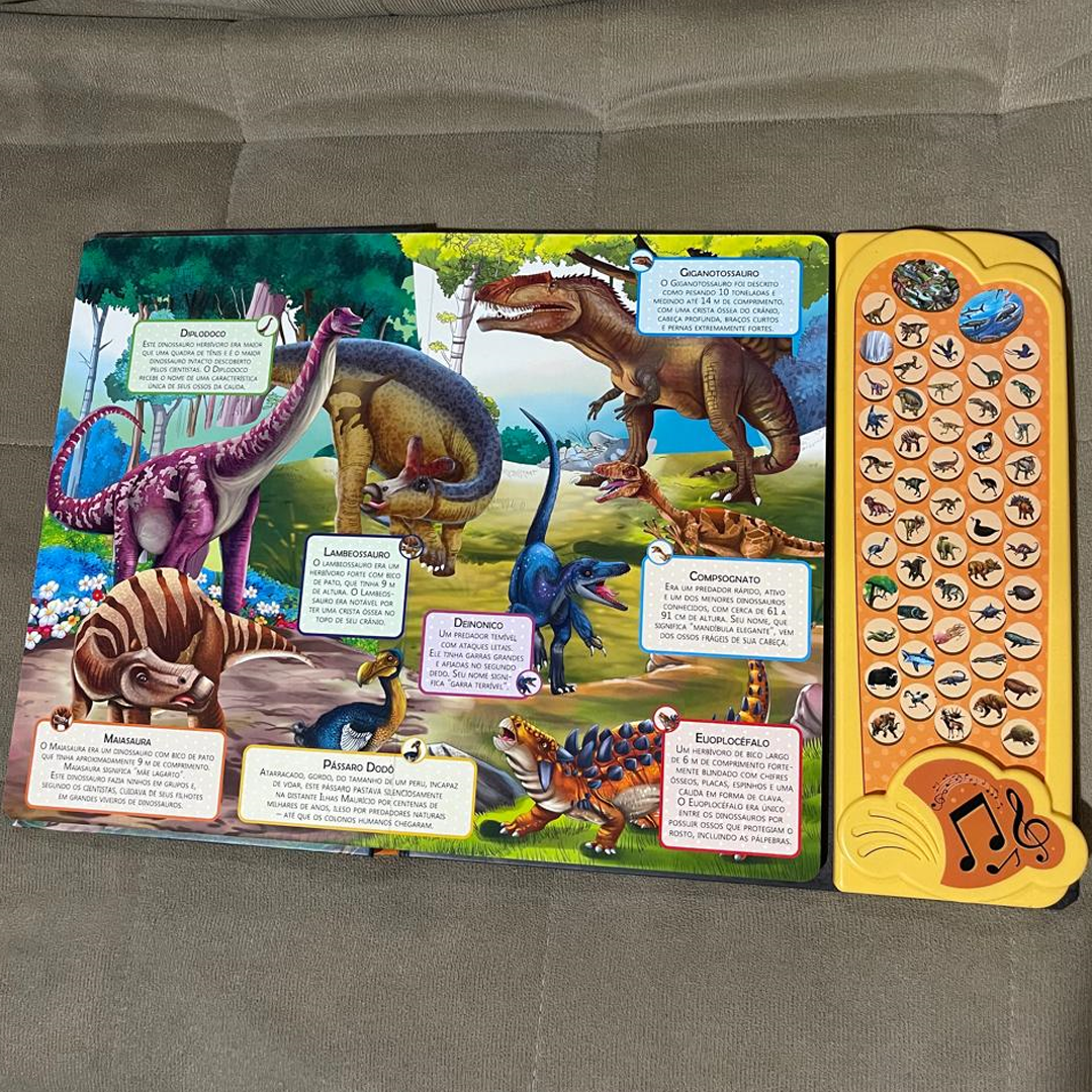 Livro Sonoro dos Dinossauros + Brinde 100% Exclusivo! | Varietah Kids™