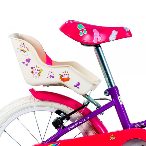 Bicicleta Infantil Groove Unilover Aro 16 Violeta c/ Porta Boneca