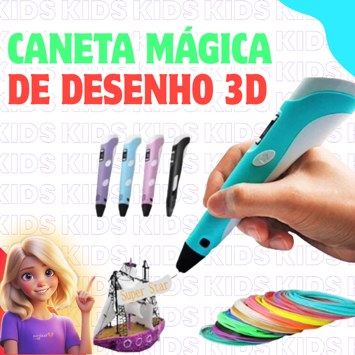 Caneta Mágica de Desenho Infantil | Varie