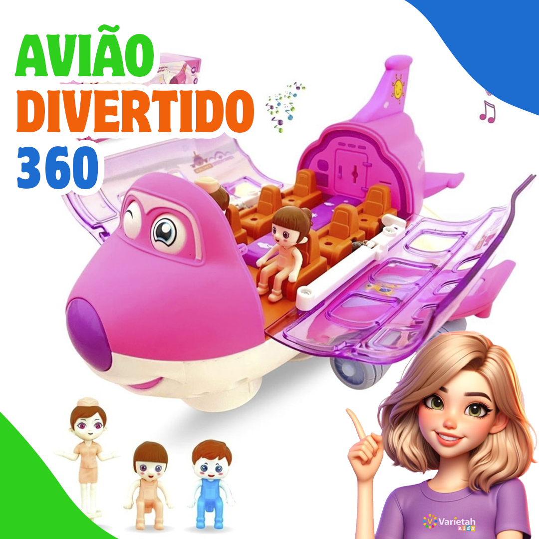 Avião 360 Infantil Com Sons e Luzes | Varie™