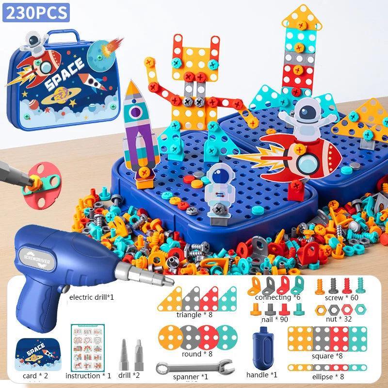 Maleta do Construtor Infantil 230 Peças + Parafusadeira  | Varie™