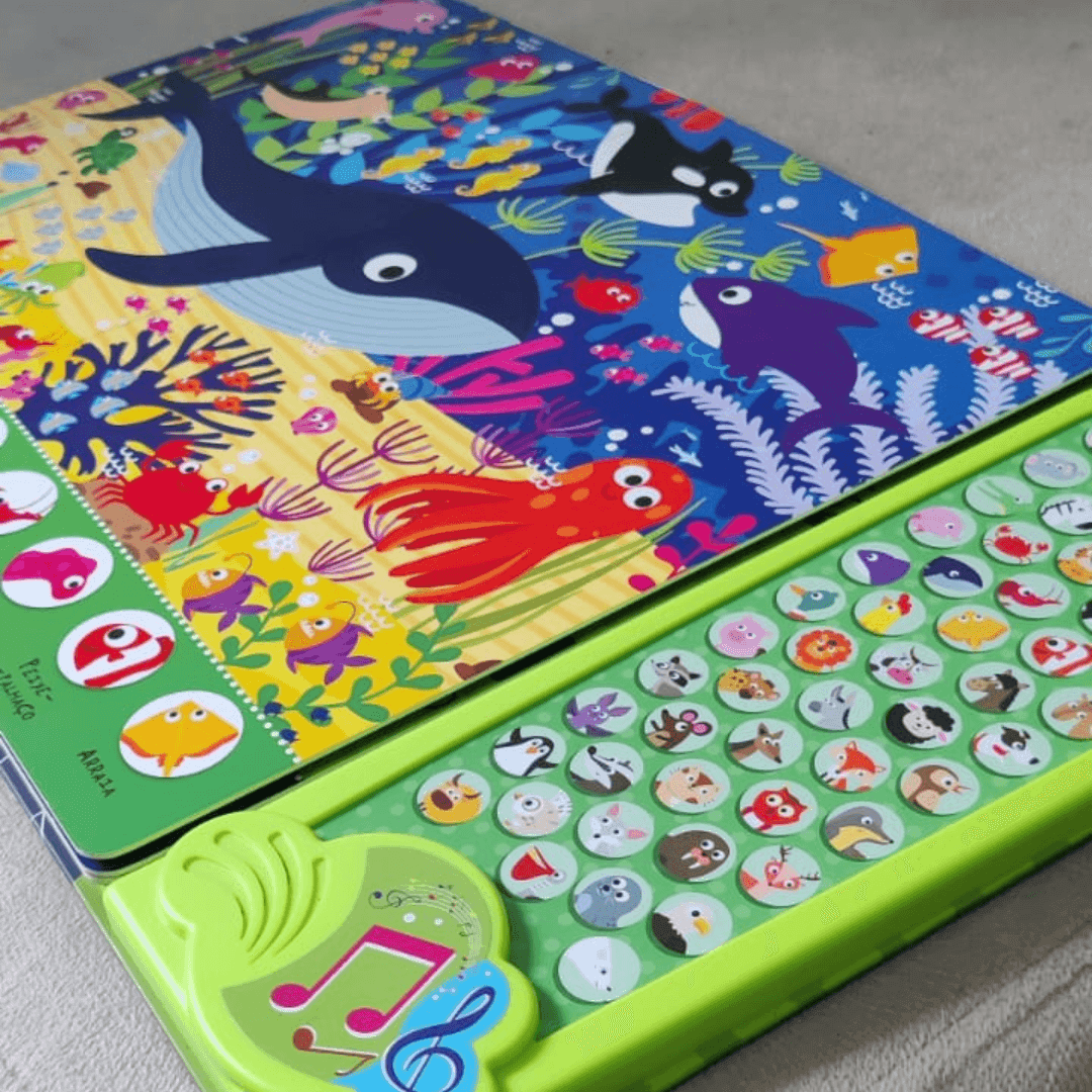Livro Sensorial 50 Sons Animais + BRINDE EXCLUSIVO | Varie™