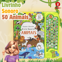 Livro Sensorial 50 Sons Animais + BRINDE EXCLUSIVO | Varie™