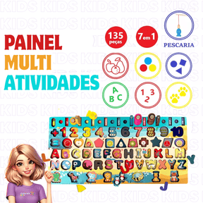 Tabuleiro Alfabeto Montessori Multiatividades 7 em 1 | Varie™