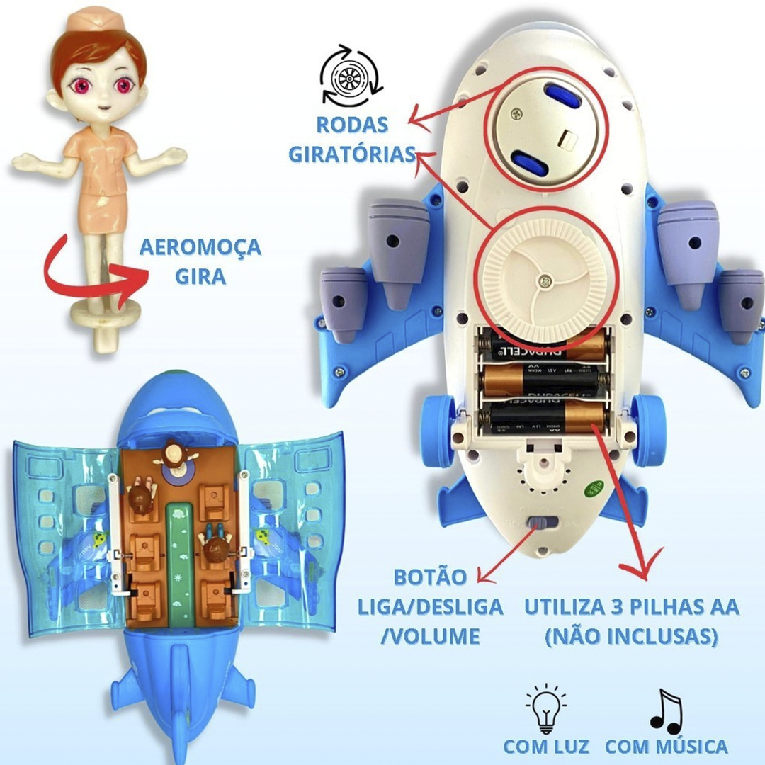 Avião 360 Infantil Com Sons e Luzes | Varie™