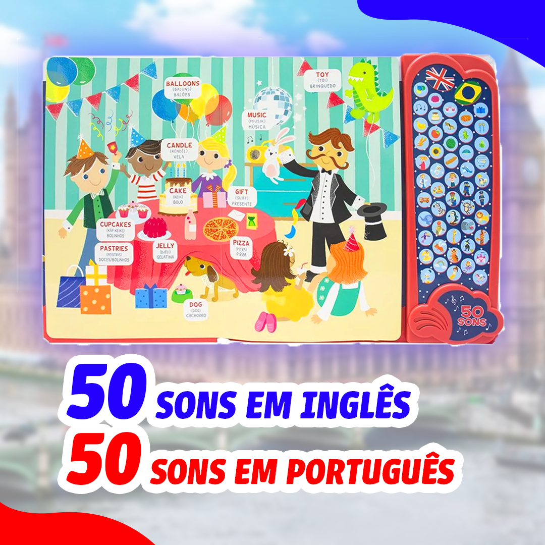 Livro Sensorial Sonoro em Inglês 100 Sons | Varie™