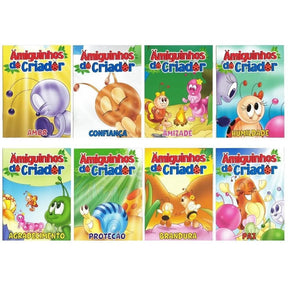 Kit Com 24 Livros Biblicos Infantil 16 Ler E 8 Pintar Colorir