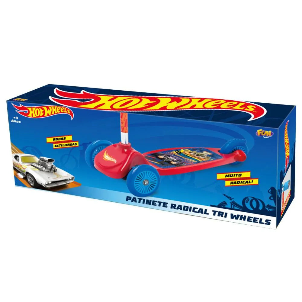 Patinete Infantil 3 Rodas Hot Wheels Base Larga