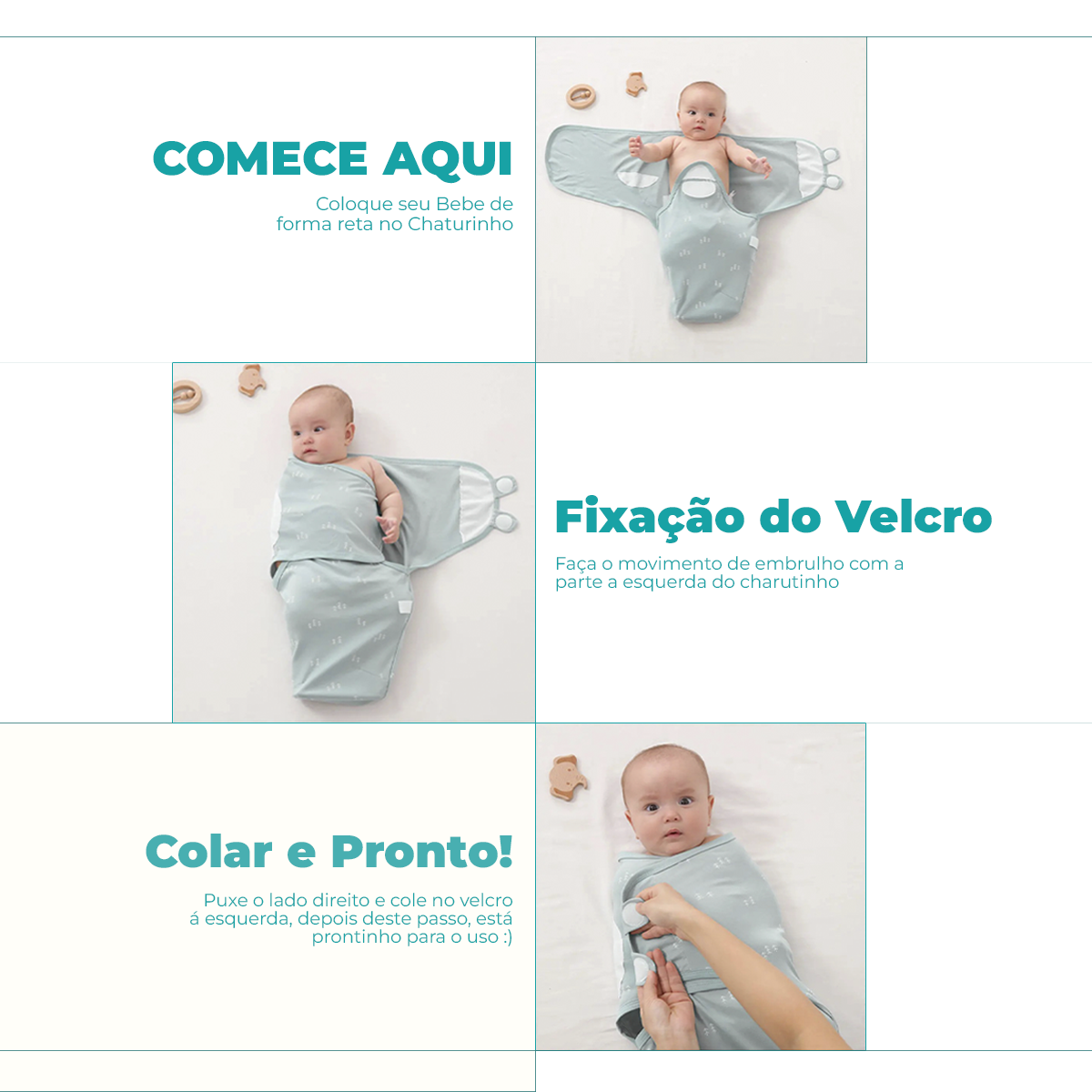 Charutinho + Toquinha Baby 100% Algodão | Varietah Kids®