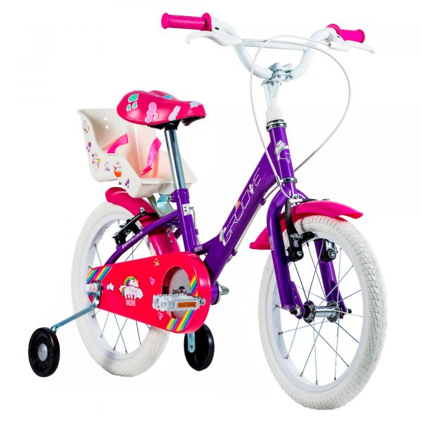 Bicicleta Infantil Groove Unilover Aro 16 Violeta c/ Porta Boneca