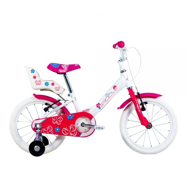 Bicicleta Infantil Aro 16 Branca c/ Porta Boneca