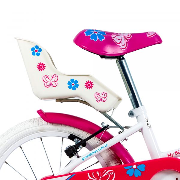Bicicleta Infantil Aro 16 Branca c/ Porta Boneca