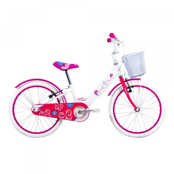 Bicicleta Infantil Aro 20 Branca c/ Cesta